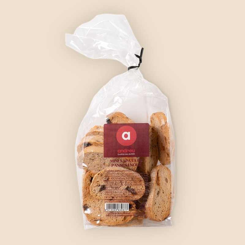 Minichapata con pasas y nueces,  120gr.