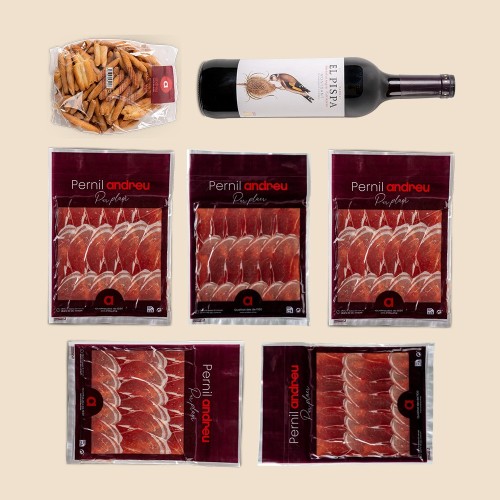 Caixa regal amb pernil i vi - Pernils Andreu