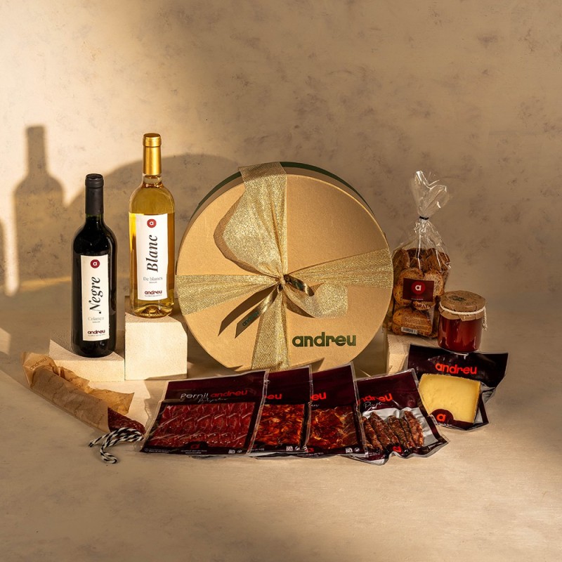 Lote con Embutidos Ibéricos, Queso y Vino | Jamones Andreu
